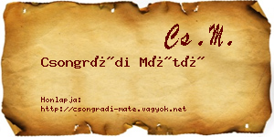 Csongrádi Máté névjegykártya